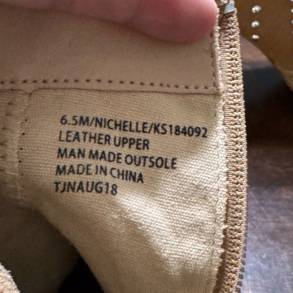 Kensie Tan Studded Heeled Leather Boots - Picture 11 of 11
